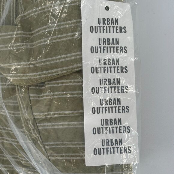 NWT Urban Outfitters Standard Cloth Brody Crinkle Stripe Coco/Mar Men's XS $59 - Picture 4 of 7